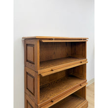 Load image into Gallery viewer, Antique Oak Four-Piece Barrister Cabinet with Glass Flip-Up Doors for Library
