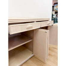 Load image into Gallery viewer, Vintage Coastal Lightwash Blonde Pencil Reed Rattan Sideboard, Buffet, Credenza
