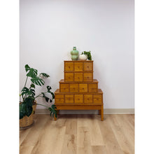 Load image into Gallery viewer, Handmade Vintage Tiered Apothecary Cabinet Fifteen Drawers Antique Style
