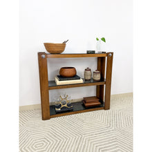 Load image into Gallery viewer, Vintage Smoky Glass 3 Tier Shelf Chrome MCM Display Shelving Unit Mid Century
