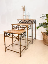 Load image into Gallery viewer, Set of 3 Bamboo Nesting Tables
