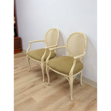 Load image into Gallery viewer, Pair of Vintage Fairfield Cane Back Chairs French Provincial Regency Accent

