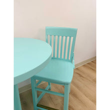 Load image into Gallery viewer, Vintage Bistro Set Turquoise Blue Counter Height Table Two Chairs Outdoor/Indoor

