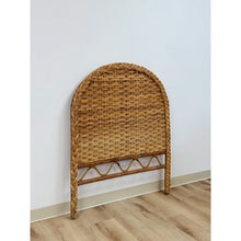 Load image into Gallery viewer, Vintage, Coastal, Boho Wicker Woven Wicker and Rattan, Twin Headboard Bed Accent
