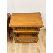 Load image into Gallery viewer, Vintage Nightstands White Furniture Co Traditional Engraved Brass Pair
