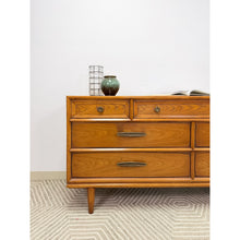 Load image into Gallery viewer, Heritage MCM Lowboy 7-Drawer Dresser Unique Brass Pulls Vintage Long Dresser
