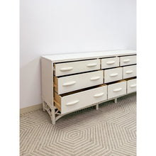 Load image into Gallery viewer, Vintage White Rattan 9-Drawer Dresser Old Florida Ficks Reed Style MCM Coastal
