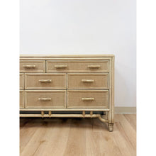 Load image into Gallery viewer, Coastal Ficks Reed Faux Bamboo Woven Nine Drawer Dresser, Wicker
