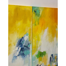 Load image into Gallery viewer, Set of 3 Modern Abstract Paintings Yellow Green Blue Wall Art Acrylic on Canvas
