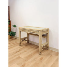 Load image into Gallery viewer, Vintage Ficks Reed Faux Bamboo Petite Desk with Drawers Wicker Coastal MCM
