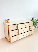 Load image into Gallery viewer, Ribbed Blonde Mid Century Dresser
