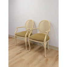 Load image into Gallery viewer, Pair of Vintage Fairfield Cane Back Chairs French Provincial Regency Accent
