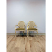 Load image into Gallery viewer, Pair of Vintage Fairfield Cane Back Chairs French Provincial Regency Accent
