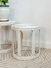 Load image into Gallery viewer, Pair of Coiled Rattan End Tables
