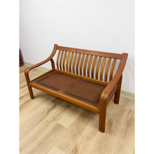 Load image into Gallery viewer, MCM Danish Modern Cognac Color Two Seat Couch Curved Bench Sculptural Seating
