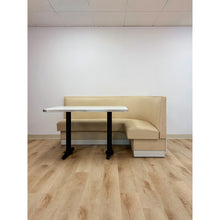 Load image into Gallery viewer, Vintage Retro Diner Banquette Booth Set Chrome Table Cream Vinyl L-Shape
