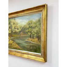 Load image into Gallery viewer, Vintage Oil Painting Landscape Father Son Fishing River Impressionist On Canvas
