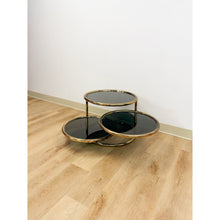 Load image into Gallery viewer, Milo Baughman Style Tubular Chrome Swivel Coffee Table Smokey Glass MCM
