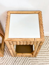 Load image into Gallery viewer, Pair of Bamboo Mirrored End Tables
