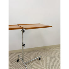 Load image into Gallery viewer, Danish Teak MCM Rolling Music Stand Adjustable Side Table 28"-37" Tall
