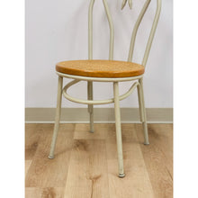 Load image into Gallery viewer, White Metal "Bentwood" Cane Seat Accent Chair Vintage MCM Coastal Boho
