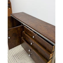 Load image into Gallery viewer, Tomlinson MCM Burlwood Credenza Chrome Details Doors Drawers, Buffet, Console
