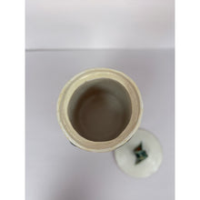 Load image into Gallery viewer, Studio Pottery Jar Lid Vine Leaf Design Handcrafted Ceramic Cookie Jar
