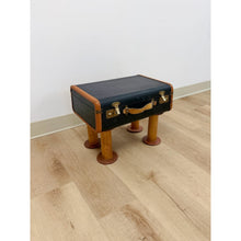 Load image into Gallery viewer, Vintage Leather Walking Suitcase Side Table with Legs Eclectic Accent, Rare
