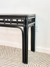 Load image into Gallery viewer, Black Rattan Console Table
