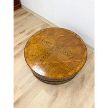 Load image into Gallery viewer, Pencil Reed Rattan Burlwood Inlay Round Coffee Table Gabriella Crespi Style Rare
