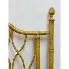 Load image into Gallery viewer, Coastal, Yellow Faux Bamboo, Hollywood Regency, Twin Headboard, Woven Details
