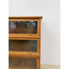 Load image into Gallery viewer, Antique Oak Four-Piece Barrister Cabinet with Glass Flip-Up Doors for Library
