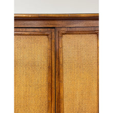 Load image into Gallery viewer, Vintage Thomasville Pauletti Faux Bamboo Woven Armoire, Collectible Storage
