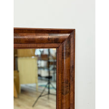 Load image into Gallery viewer, Vintage MCM Walnut Burlwood Tiger Oak Wall Mirror Antique Frame Hanging Mirror

