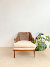 Load image into Gallery viewer, Cane Faux Bamboo Barrel Chair
