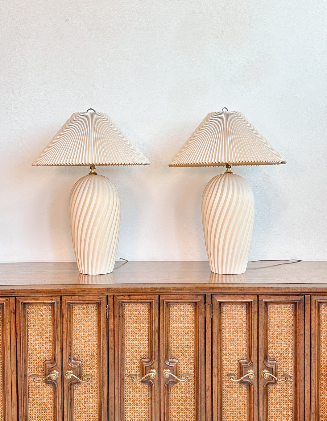 Pair of Pleated Lamps