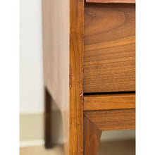 Load image into Gallery viewer, Vintage MCM Walnut Five Drawer Dresser Tallboy Sculpted Pulls, Dovetail Joinery
