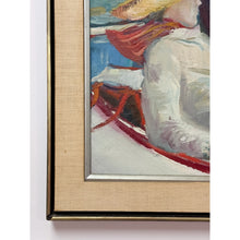 Load image into Gallery viewer, The Boatman Original Oil Painting Signed M.W. Picchi Couple Boat Nautical Art
