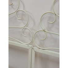 Load image into Gallery viewer, Pair of White Wrought Iron Twin Headboards French Country Farmhouse Whimsical
