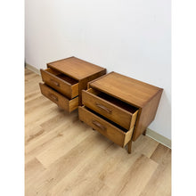 Load image into Gallery viewer, Vintage United MCM Nightstands Collectible Retro Walnut Bedside Tables w Drawers
