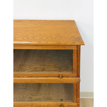Load image into Gallery viewer, Antique Oak Four-Piece Barrister Cabinet with Glass Flip-Up Doors for Library
