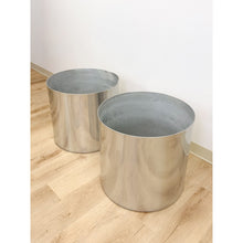 Load image into Gallery viewer, Vintage Round Chrome Oversized Planter Pair MCM Mid-Century Modern Chic

