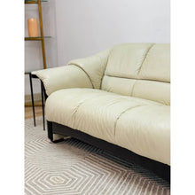 Load image into Gallery viewer, Ekornes Stressless Oslo Loveseat, Cream Color Genuine Leather
