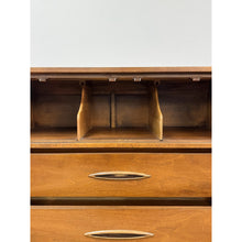 Load image into Gallery viewer, Vintage Chest Broyhill Sculptra MCM Gentleman's Tallboy Three Drawer Dresser
