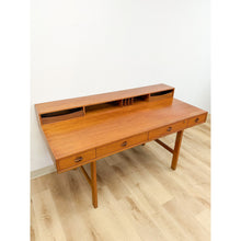 Load image into Gallery viewer, Peter Lovig Nielsen MCM Desk Folding Top Shelving Rare Danish Modern Office Desk
