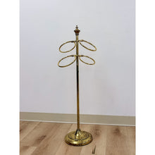 Load image into Gallery viewer, Vintage Towel Rack Brass Regency Freestanding Scarf Rack Hollywood Regency MCM
