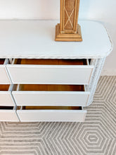 Load image into Gallery viewer, White Curved Wicker Dresser
