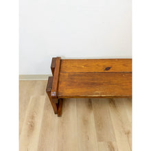 Load image into Gallery viewer, Handmade Rustic Coastal Pine Bench, Walnut Stained Walnut, Farmhouse, Primitive
