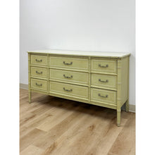 Load image into Gallery viewer, Vintage Dresser Henry Link Green Nine Drawer Bali Hai Coastal Hollywood Regency
