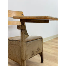Load image into Gallery viewer, Antique Industrial Kids School Desk Adjustable Vintage Cast Iron Wood
